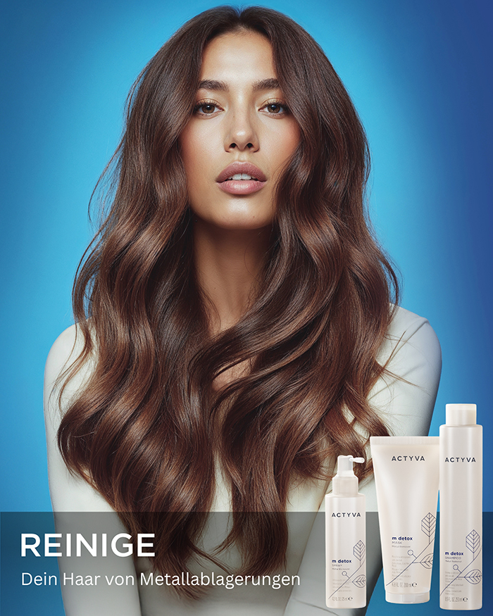 ACTYVA m detox von Kemon entgiftet Haar & Kopfhaut, für stärkere, geschmeidige und brillante Haare.