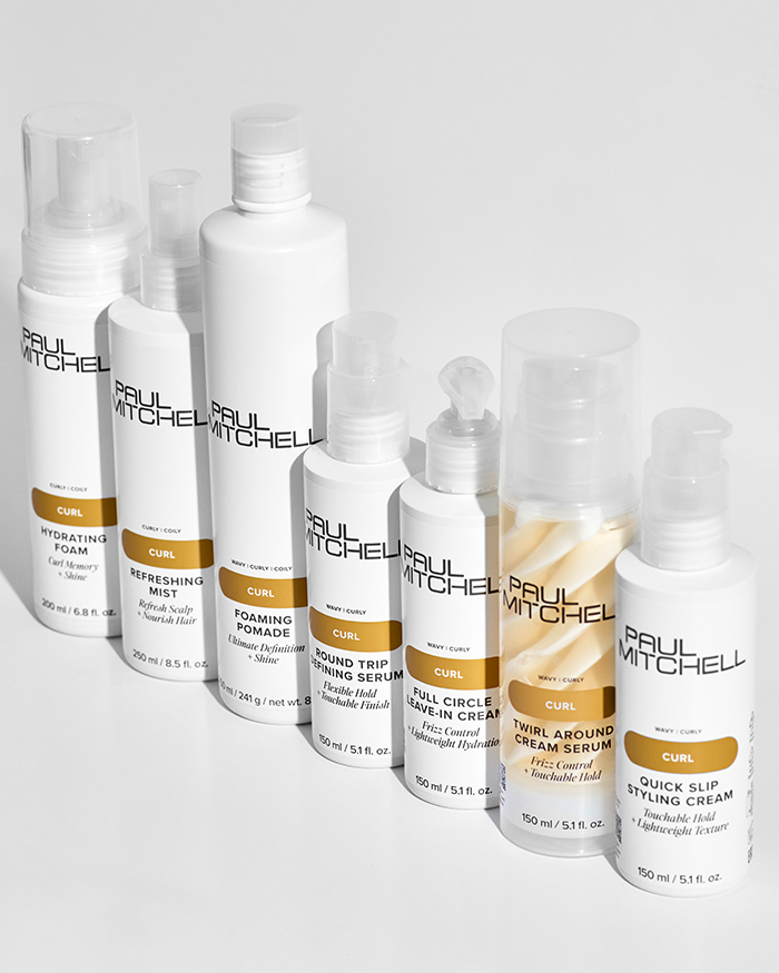 Bild aller Produkte der neuen Paul Mitchell Curl Lockenpflege Serie